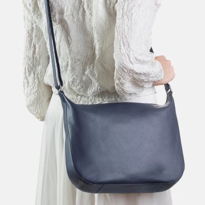 Yoshi Leather Dolton Leather Hobo Bag in Navy #5